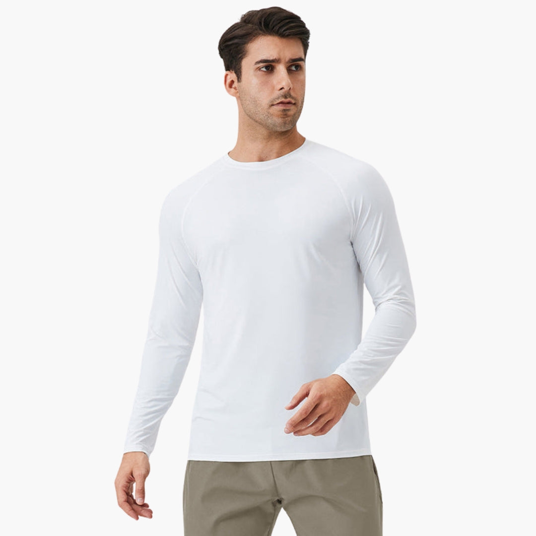 Chemise homme à manches longues avec col rond