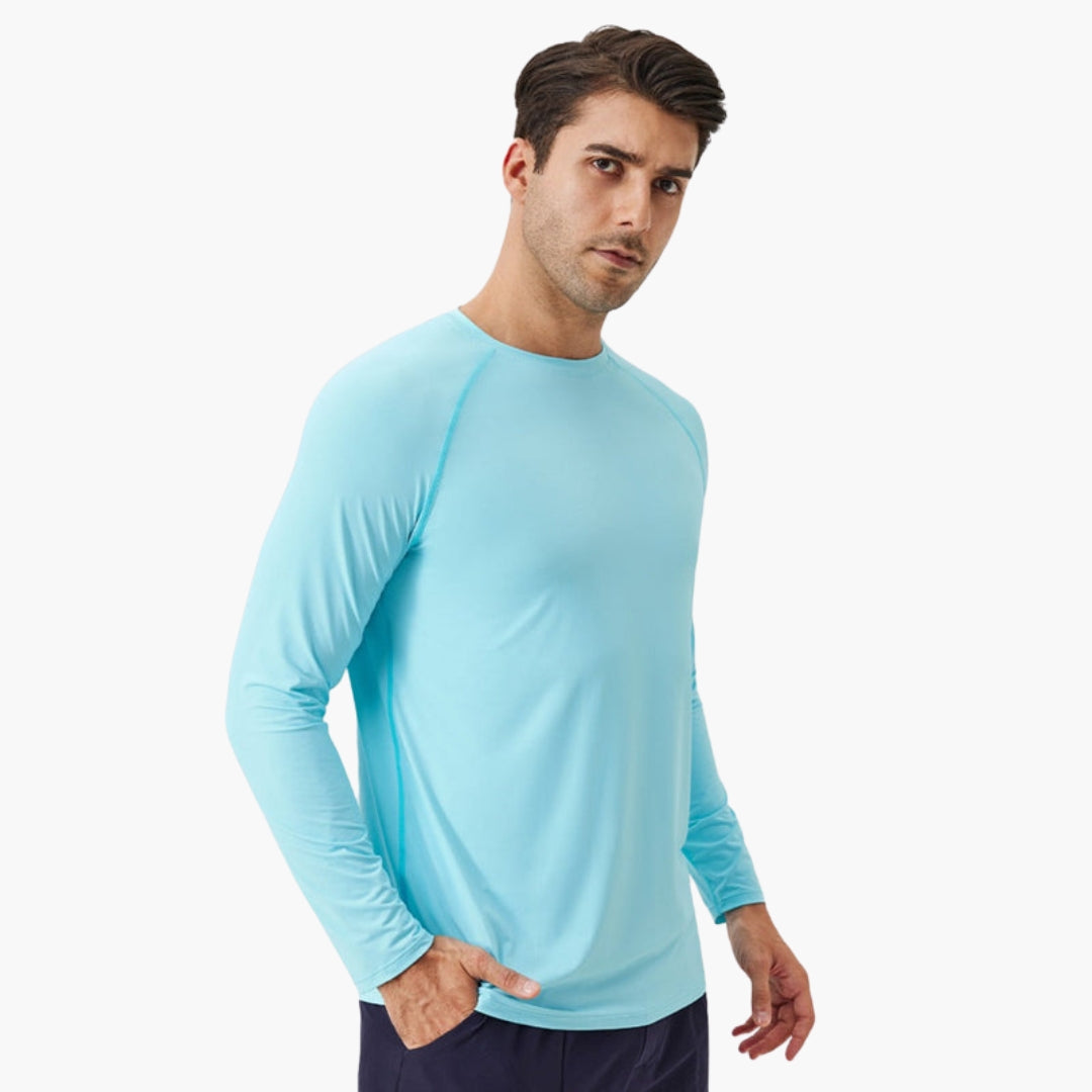Chemise homme à manches longues avec col rond