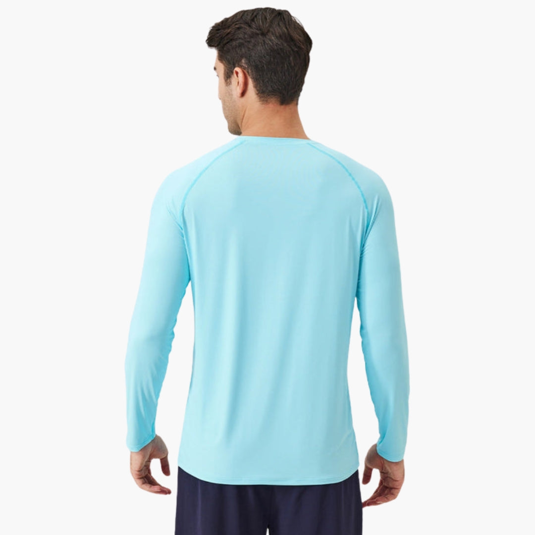 Chemise homme à manches longues avec col rond