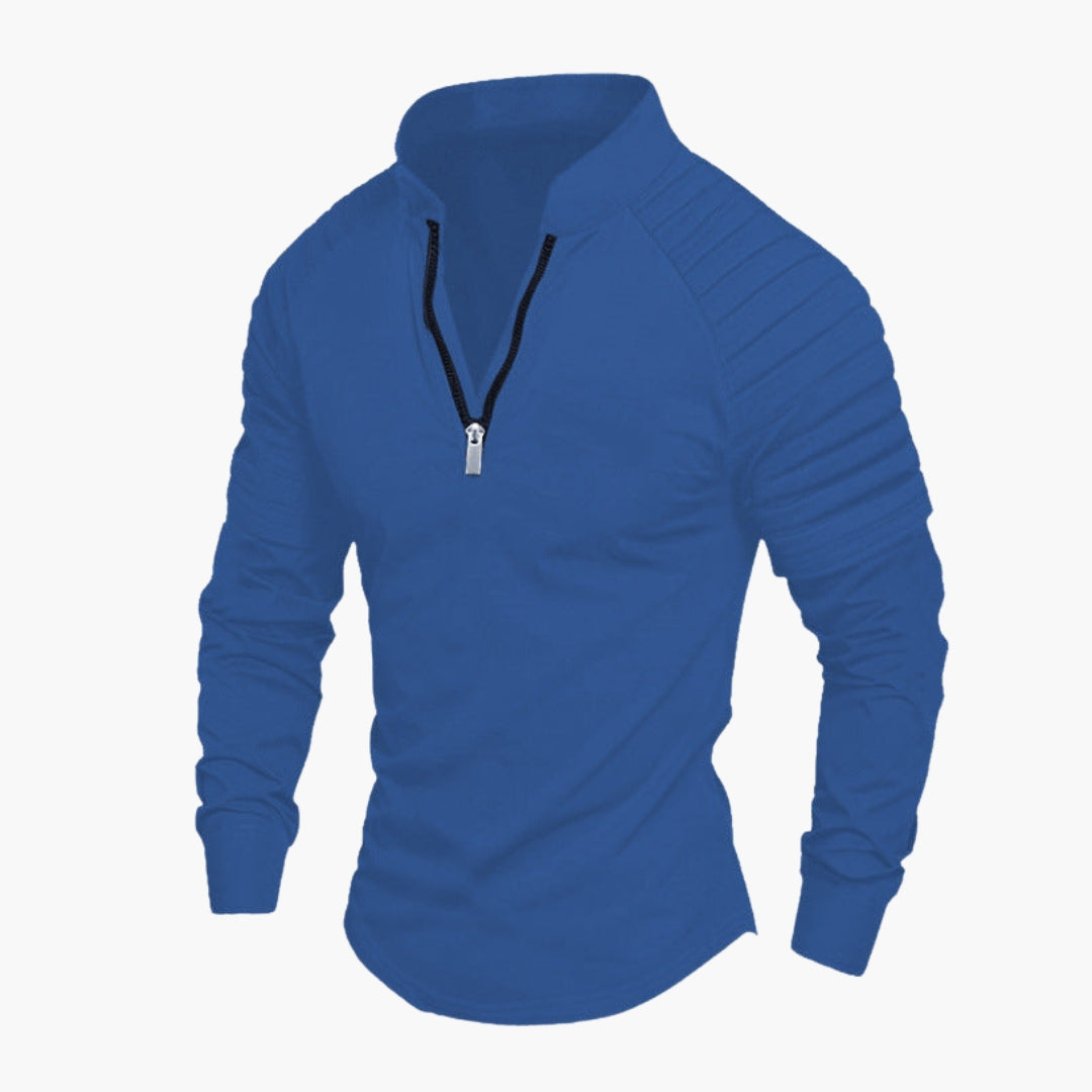 Chemise homme à manches longues avec demi zippée