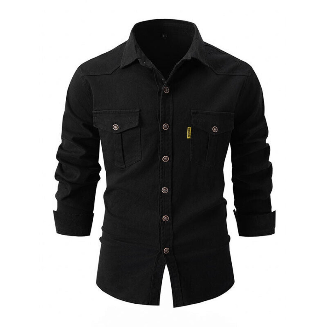 Camicia uomo con tasche sul petto e bottoni
