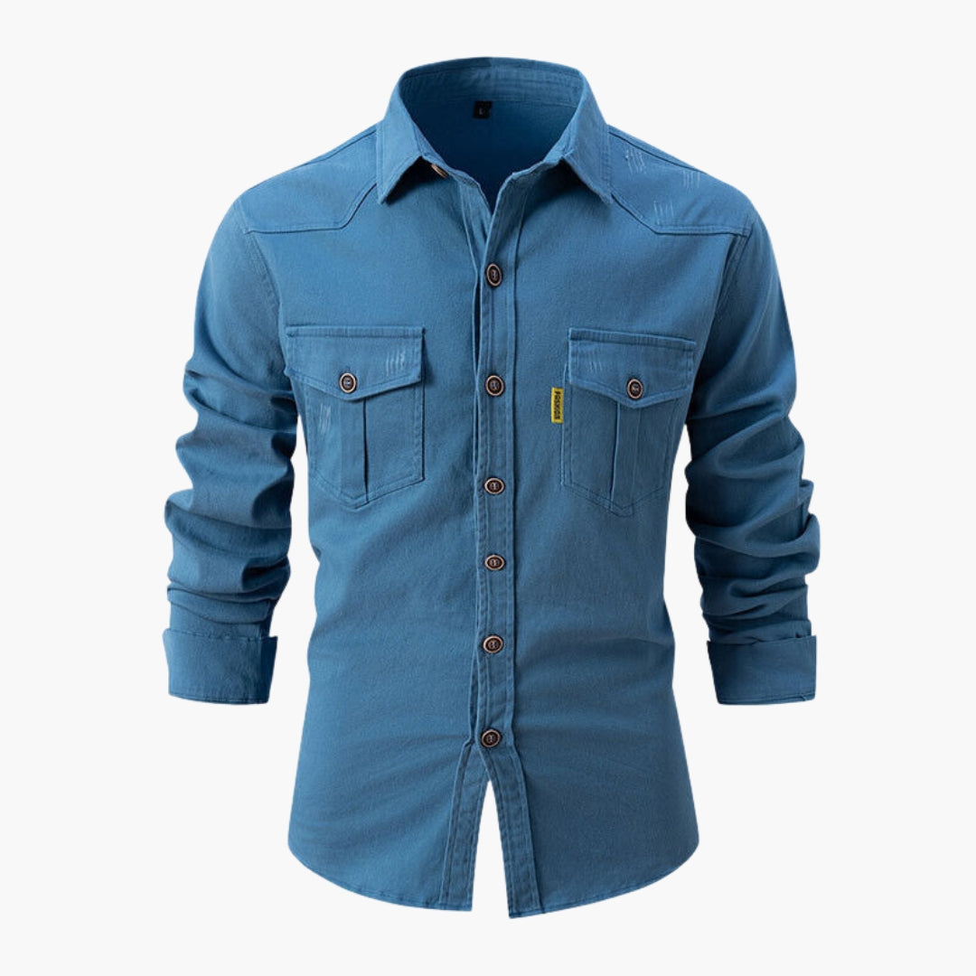 Camicia uomo con tasche sul petto e bottoni