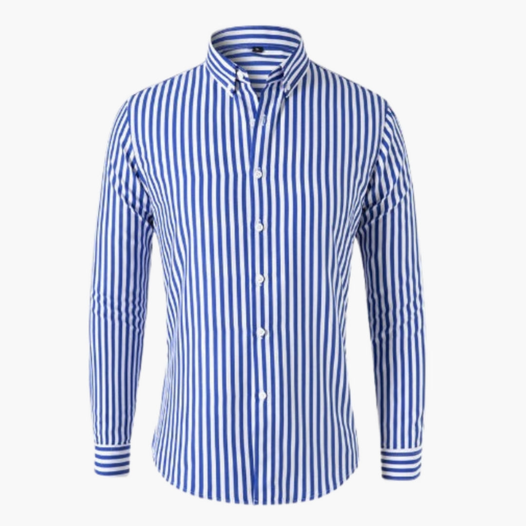 Chemise homme à rayures et manches longues