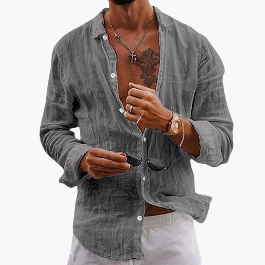 Chemise homme àvec col et surface unie