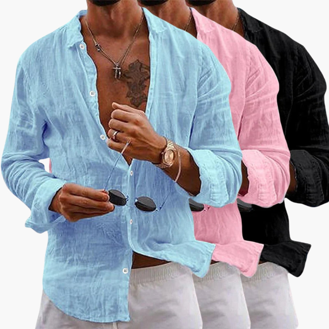 Chemise homme àvec col et surface unie