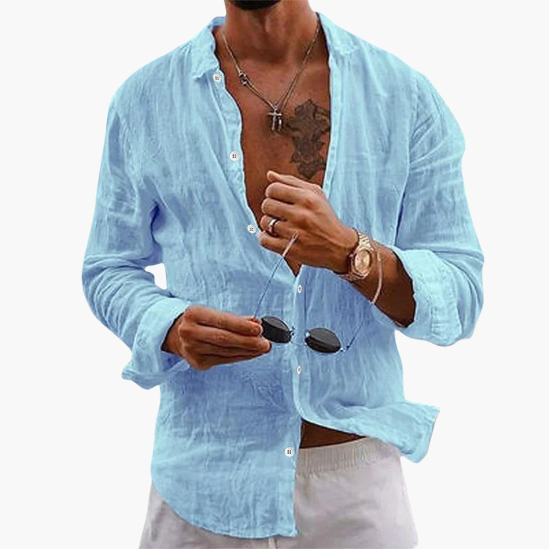 Chemise homme àvec col et surface unie
