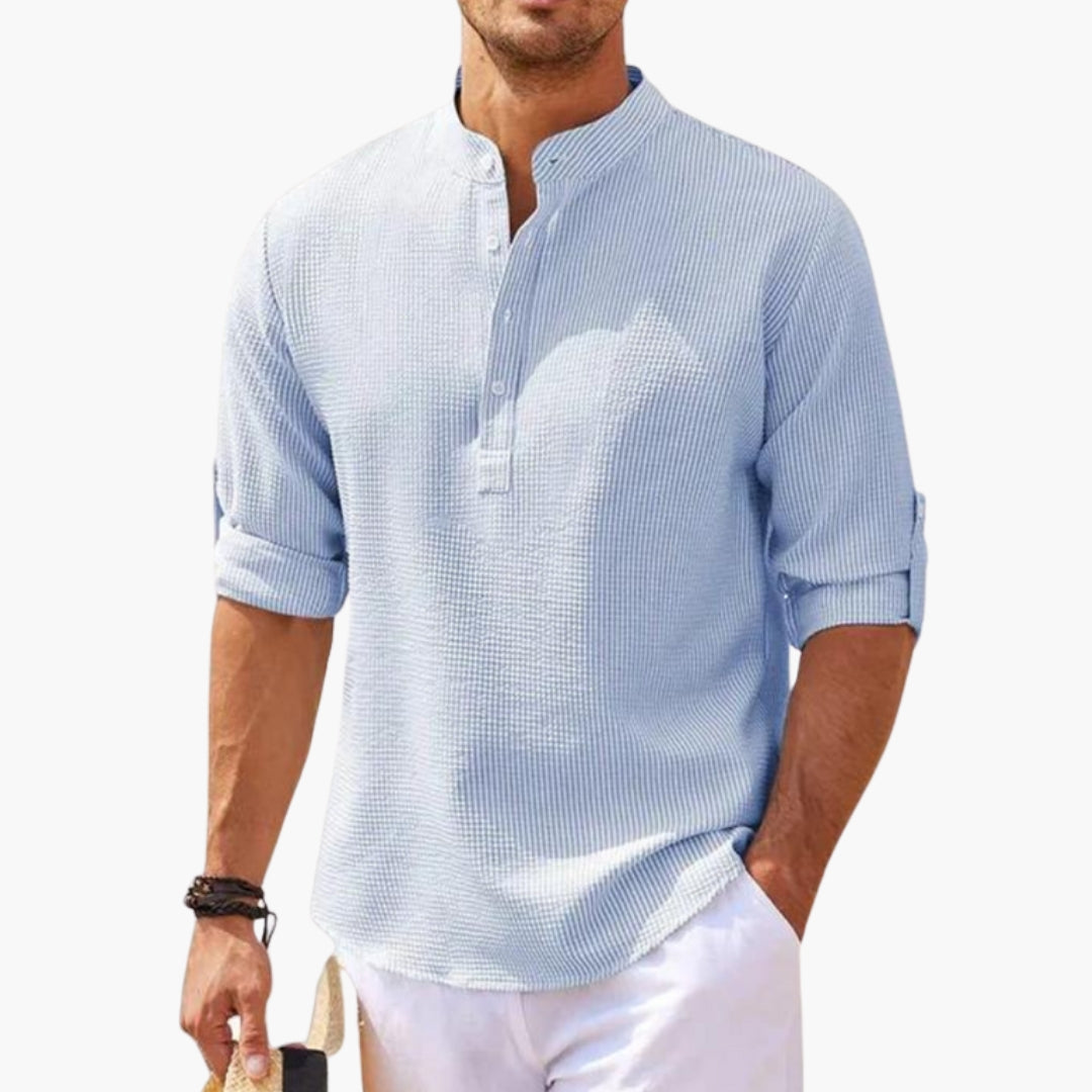 Chemise homme coupe droite à col officier