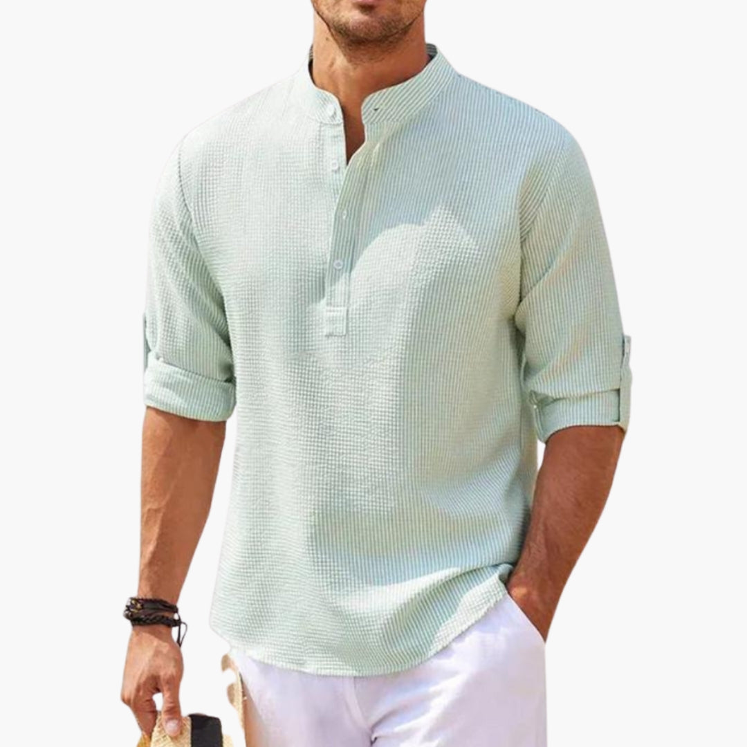 Chemise homme coupe droite à col officier
