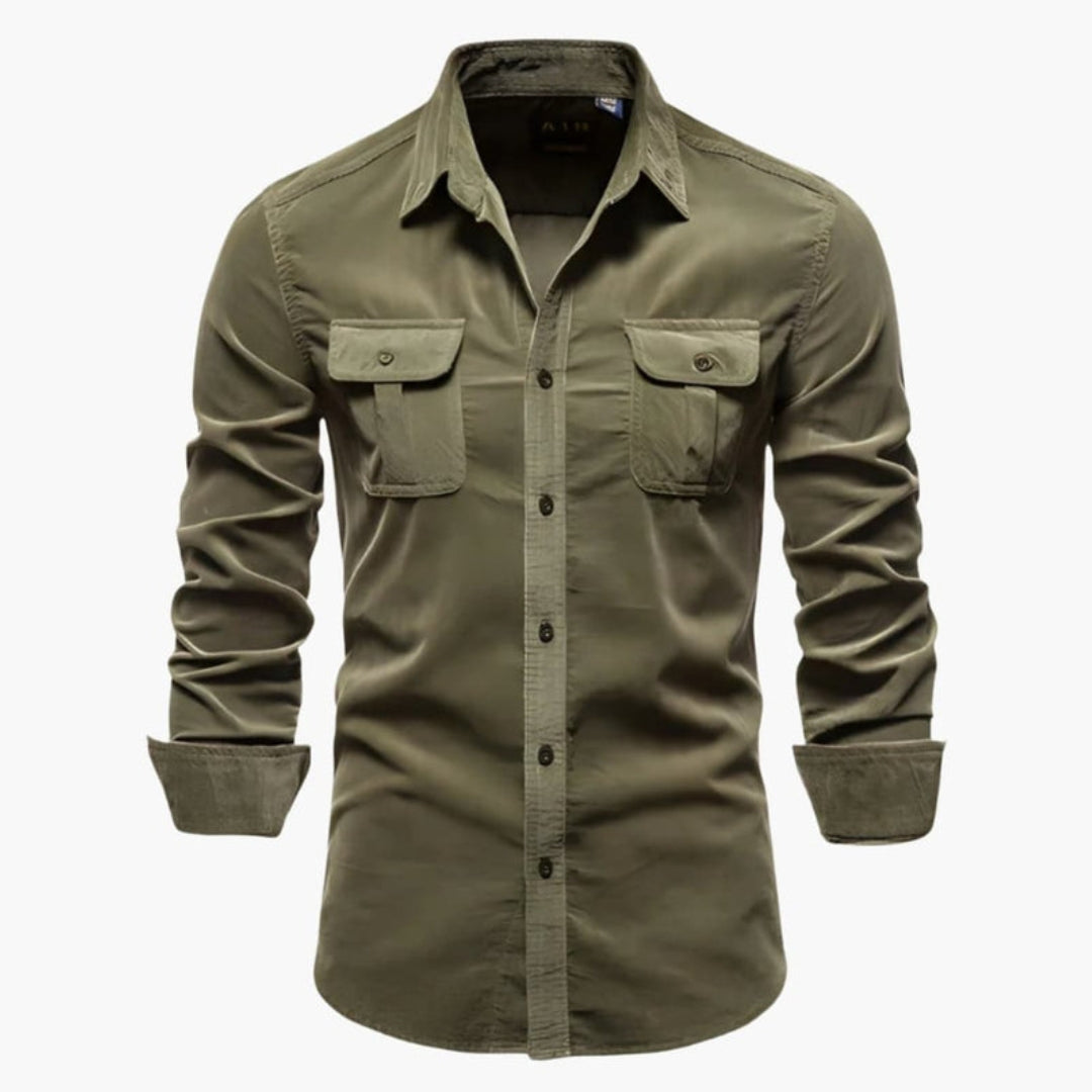Chemise homme manches longues avec poches poitrine