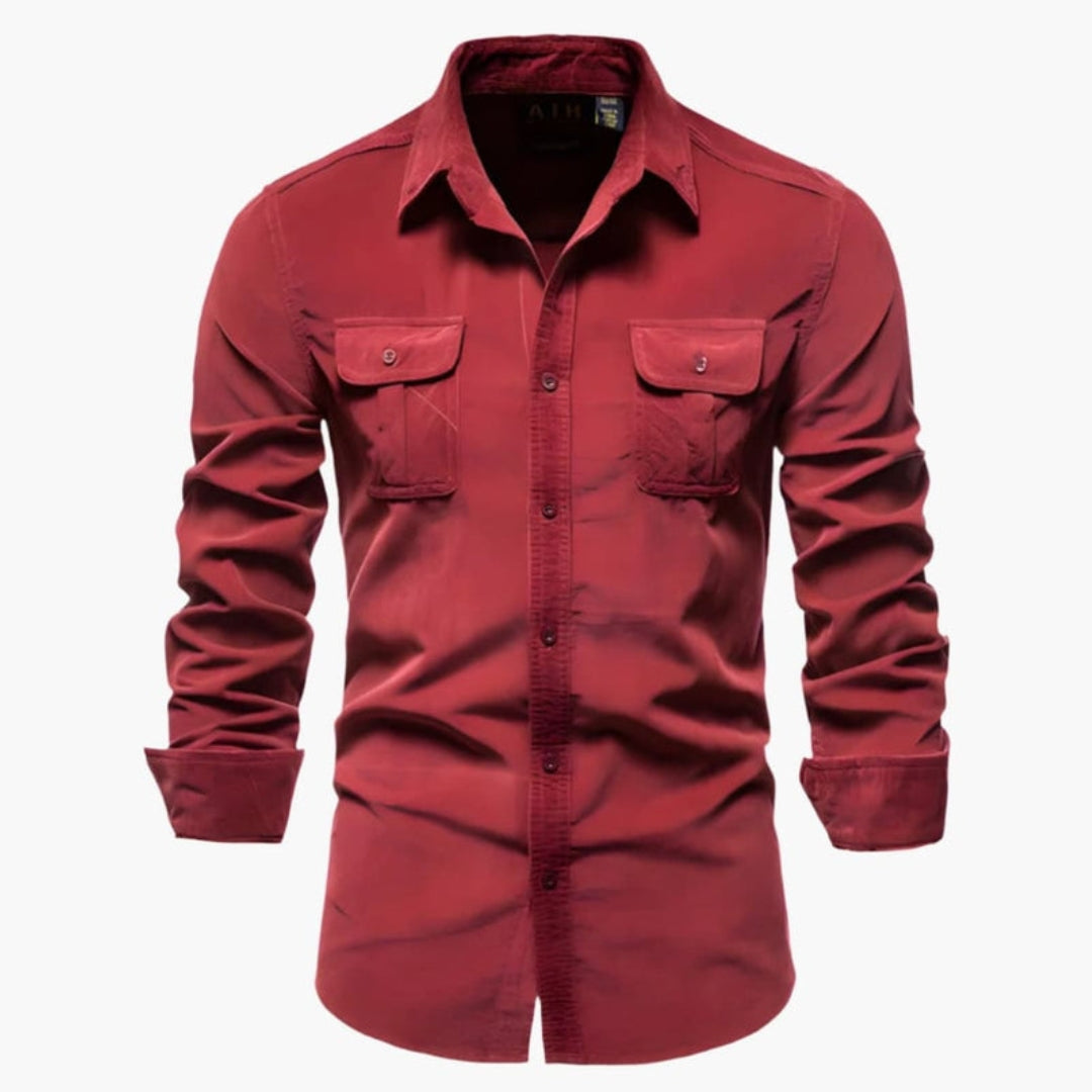 Chemise homme manches longues avec poches poitrine