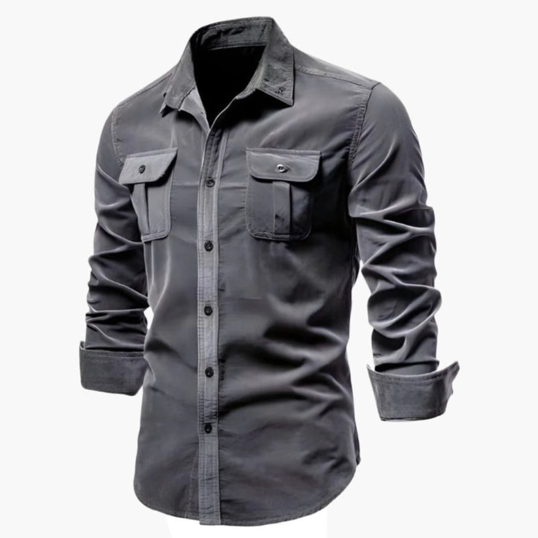 Chemise homme manches longues avec poches poitrine