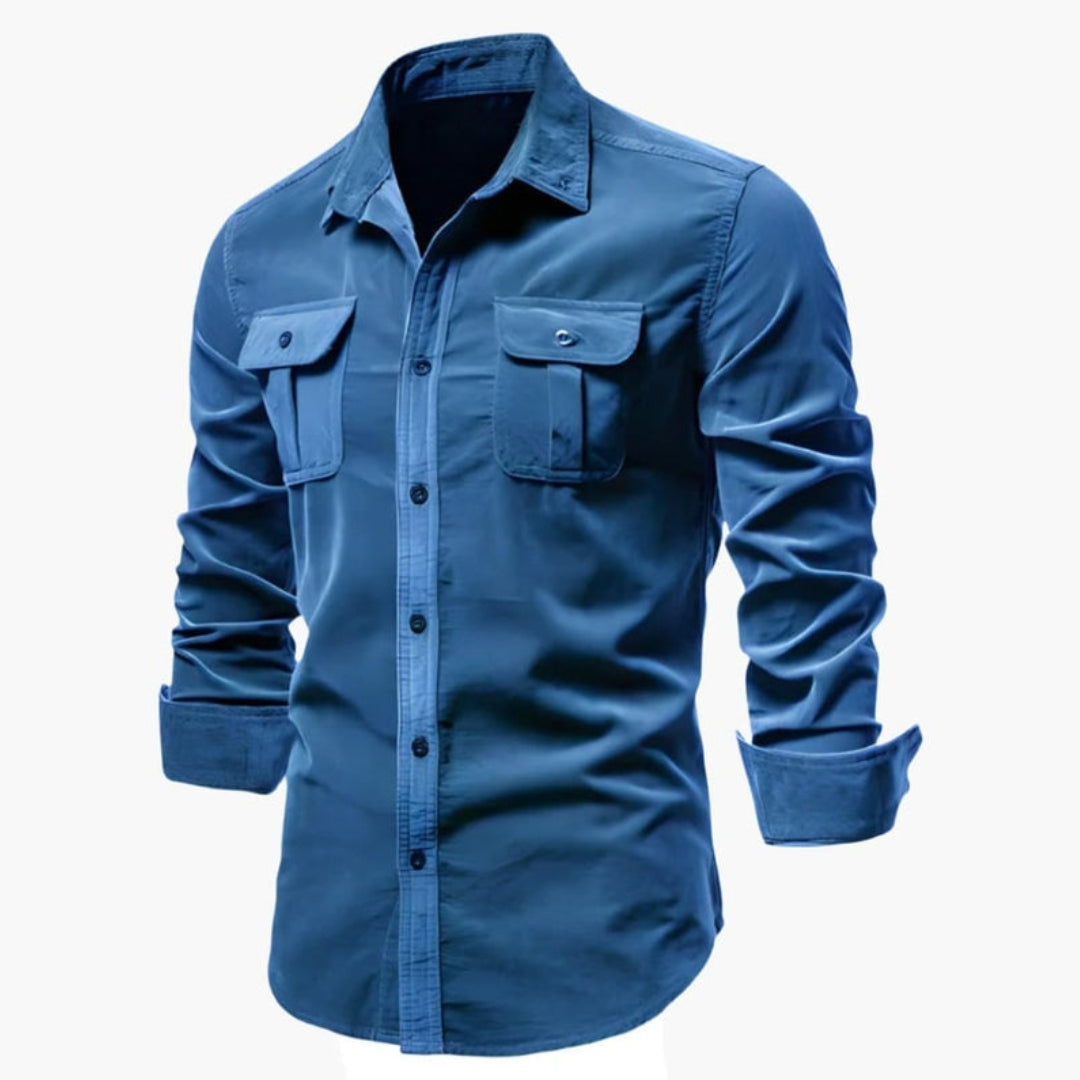 Chemise homme manches longues avec poches poitrine