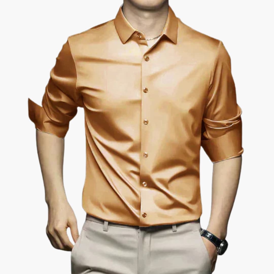 Chemise sans repassage pour homme avec fermeture à boutons