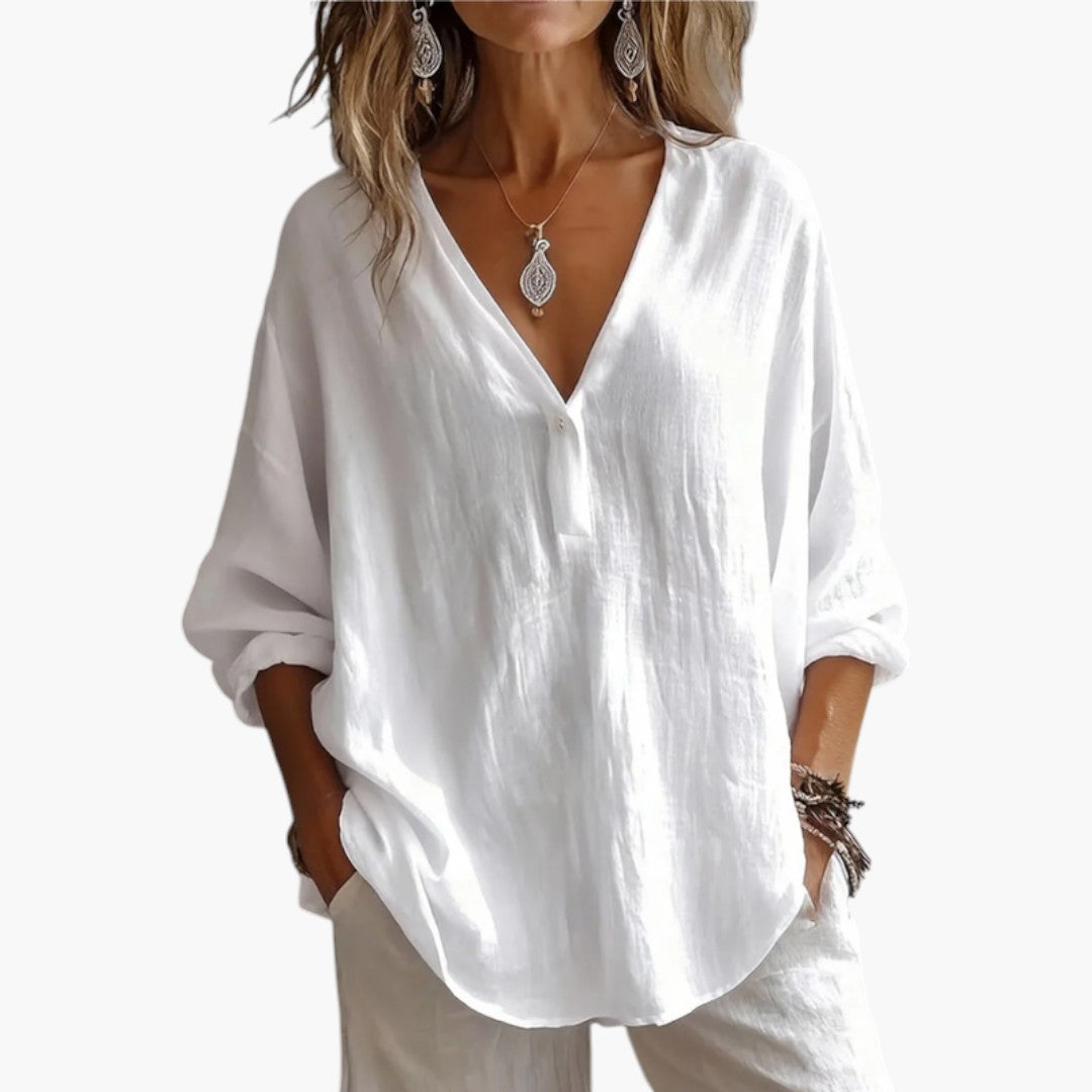 Camicia donna con maniche lunghe e taglio fluido