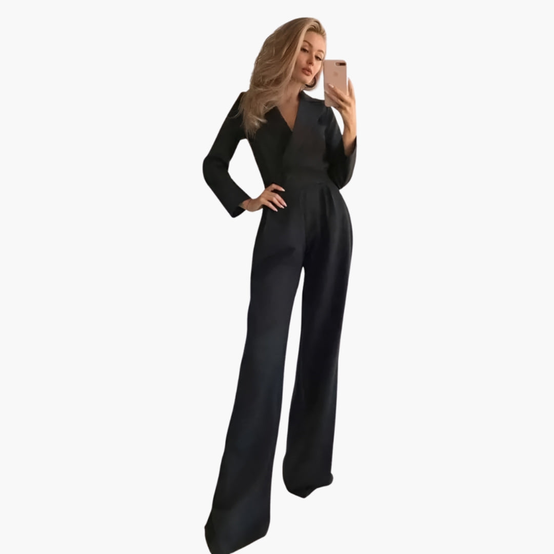 Tuta Donna con Scollo a V e Gambe Larghe