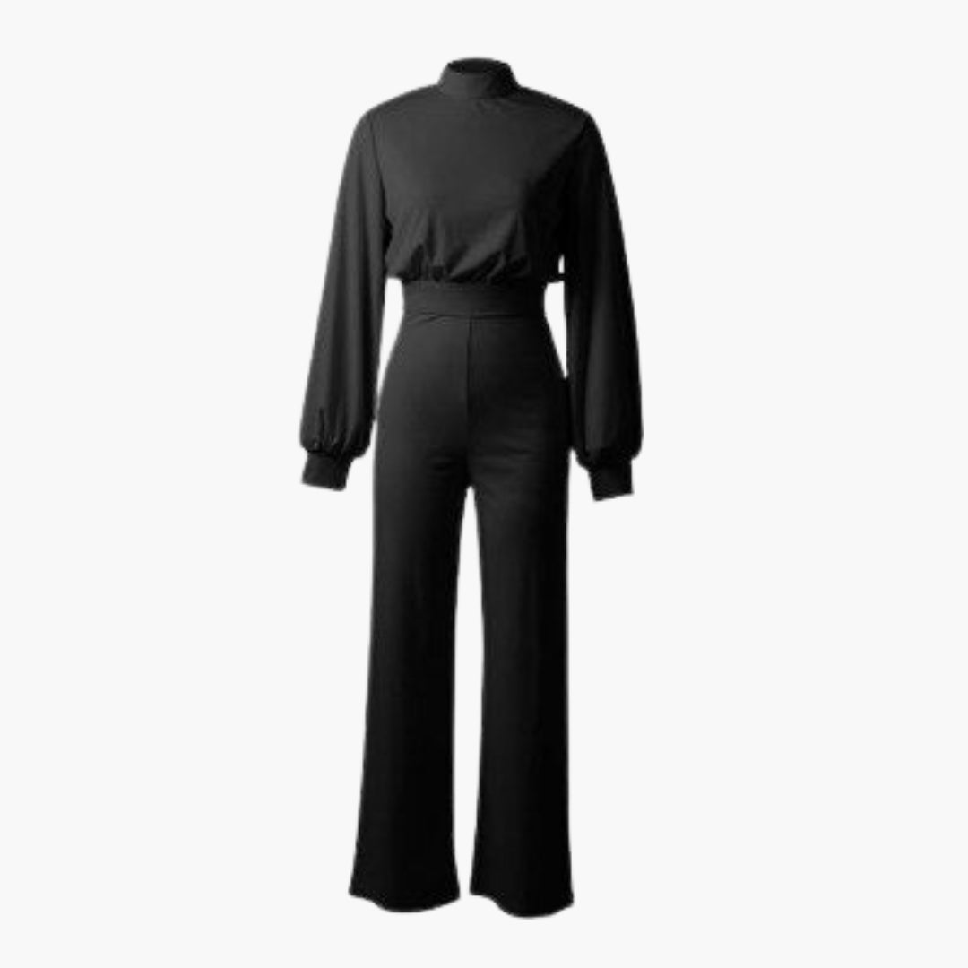 Tuta donna con collo alto e maniche lunghe