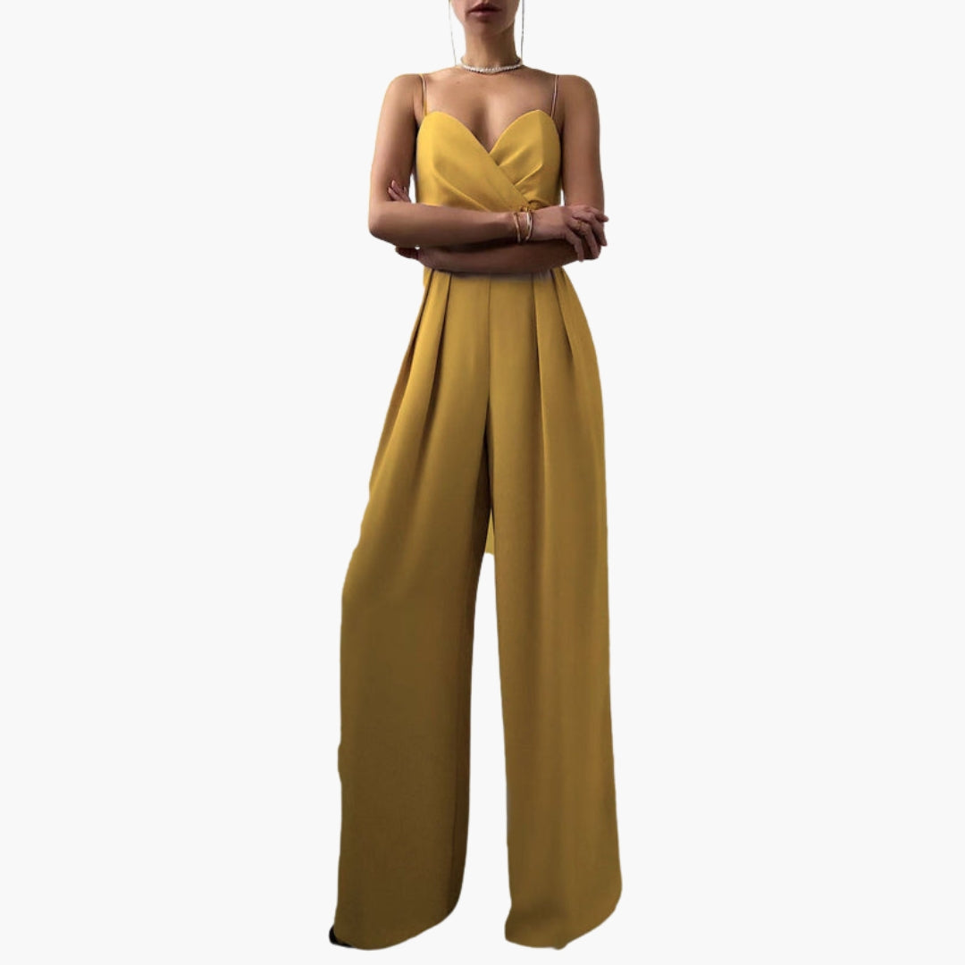 Wide-leg jumpsuit for women with thin straps