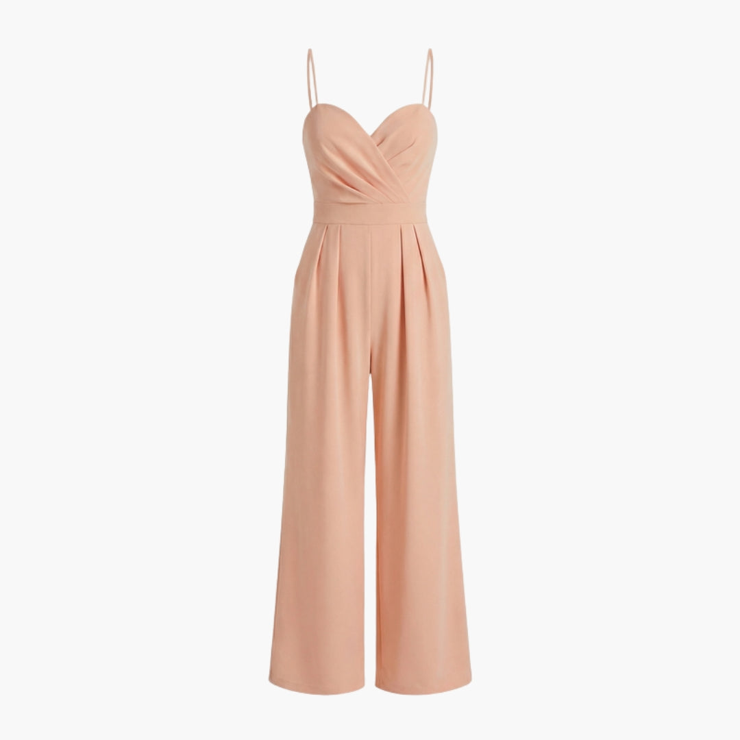 Wide-leg jumpsuit for women with thin straps