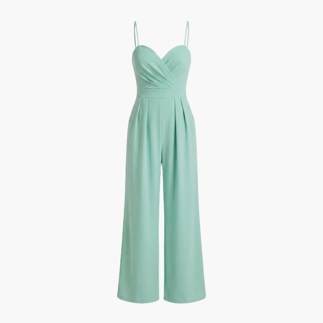Wide-leg jumpsuit for women with thin straps