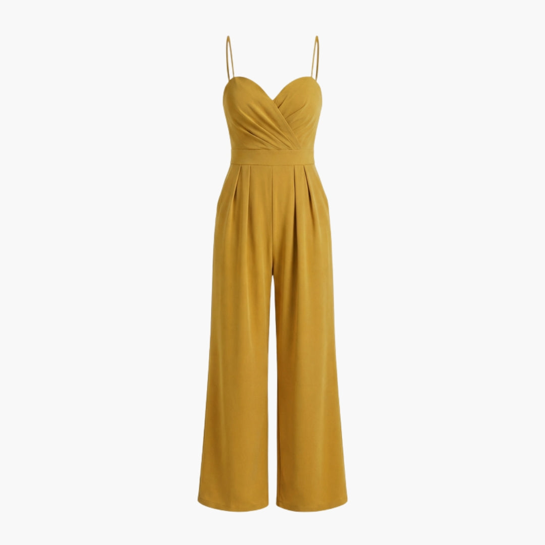 Wide-leg jumpsuit for women with thin straps