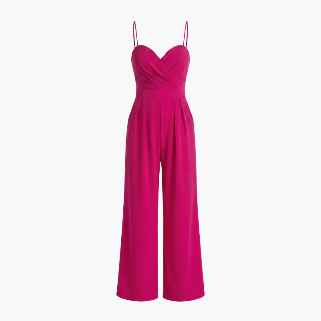 Wide-leg jumpsuit for women with thin straps