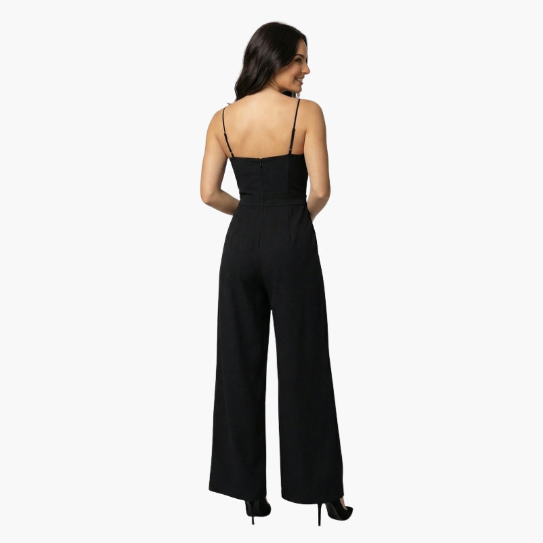 Wide-leg jumpsuit for women with thin straps