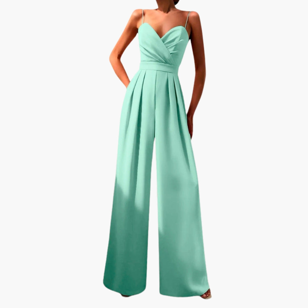 Women's jumpsuit with thin straps and wide legs
