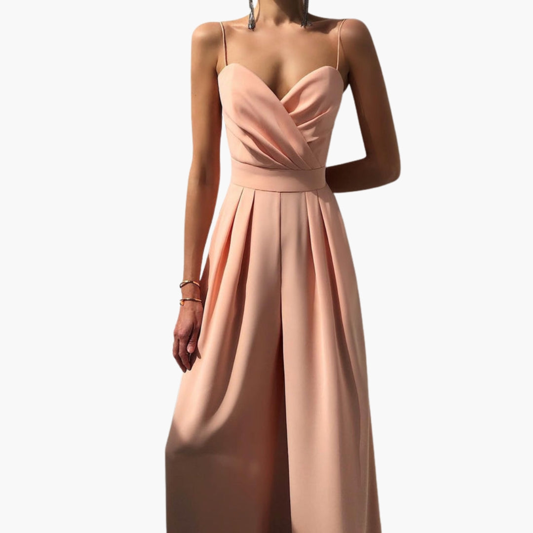 Wide-leg jumpsuit for women with thin straps