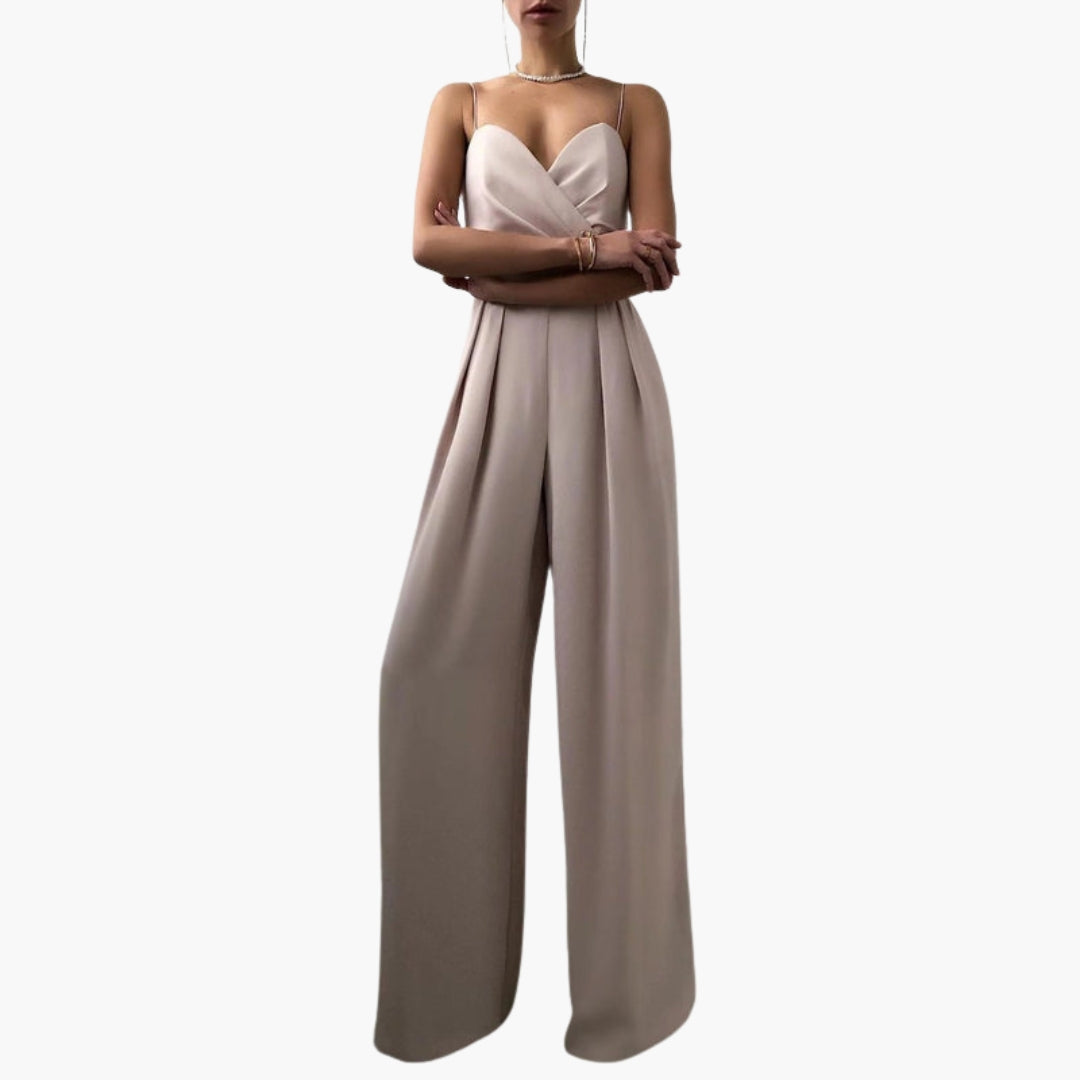 Wide-leg jumpsuit for women with thin straps