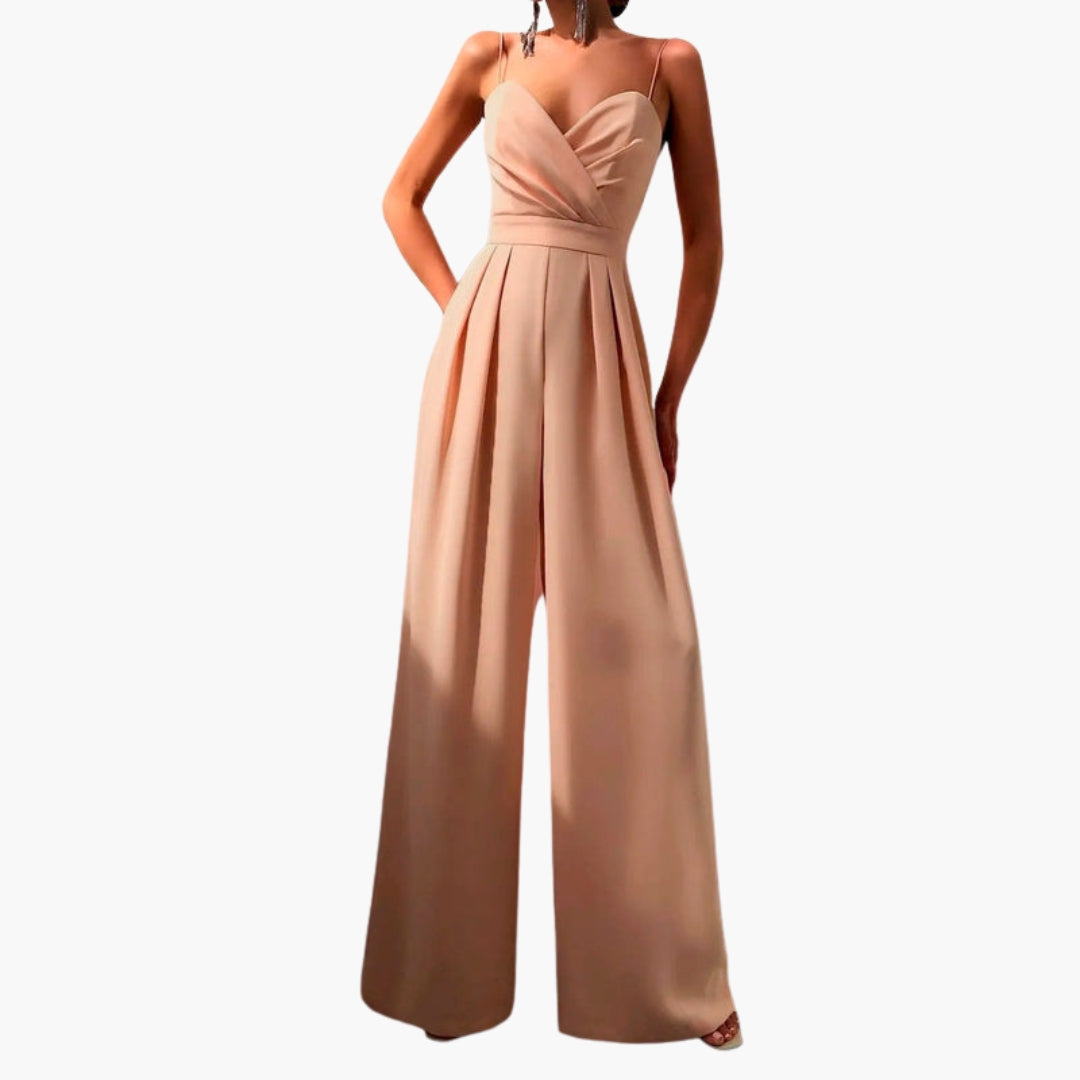 Women's jumpsuit with thin straps and wide legs