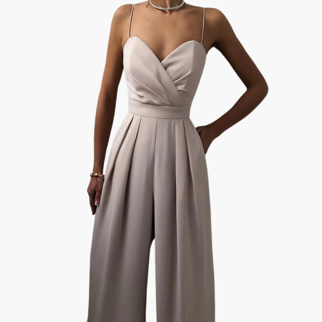 Wide-leg jumpsuit for women with thin straps