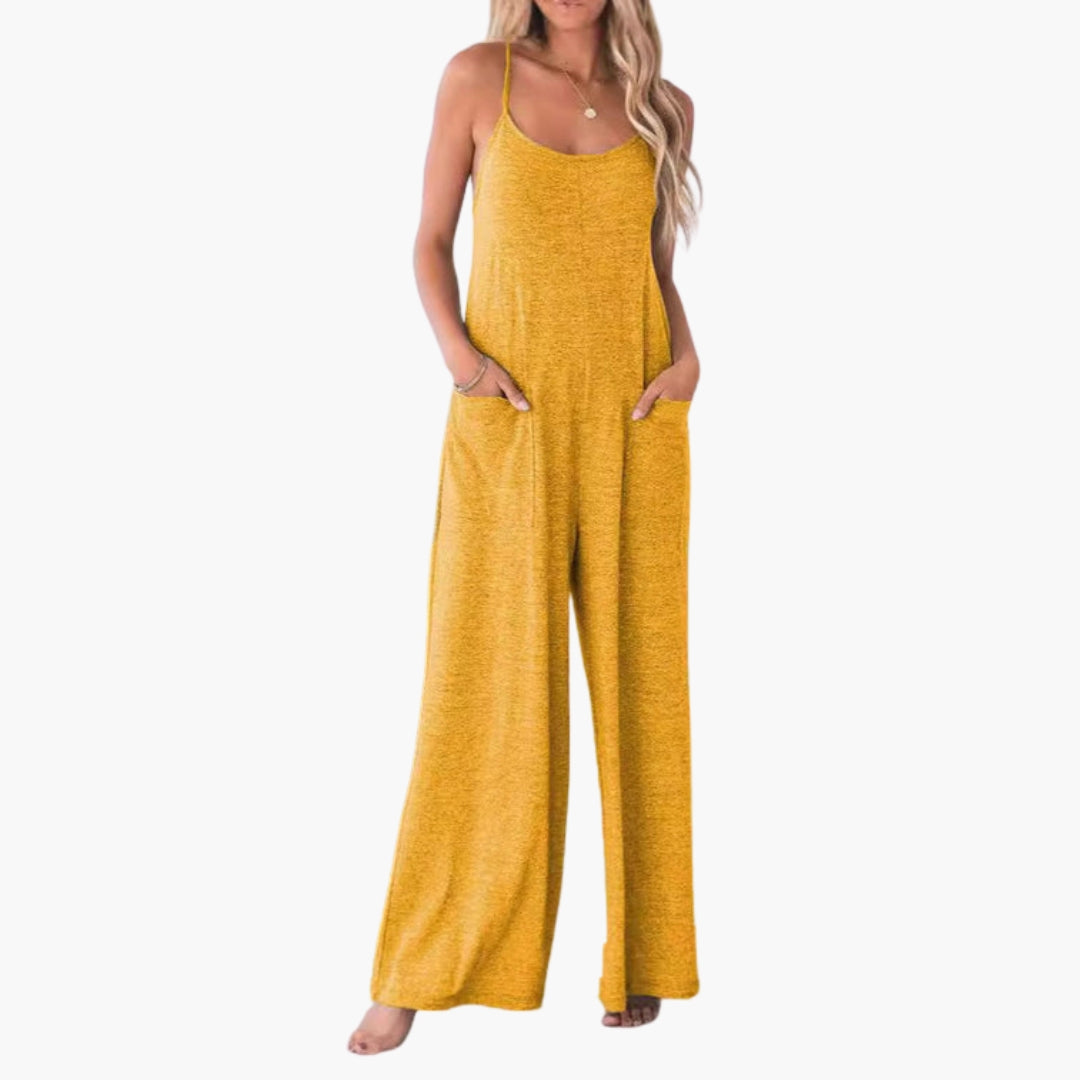 Tuta donna con sottili spalline e tasche