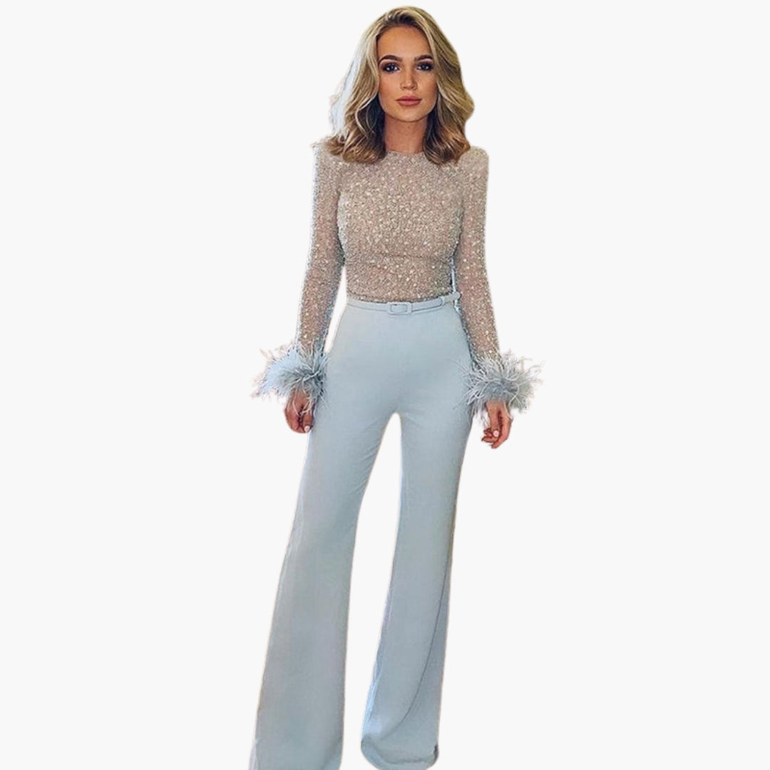 Tuta donna maniche lunghe con cintura