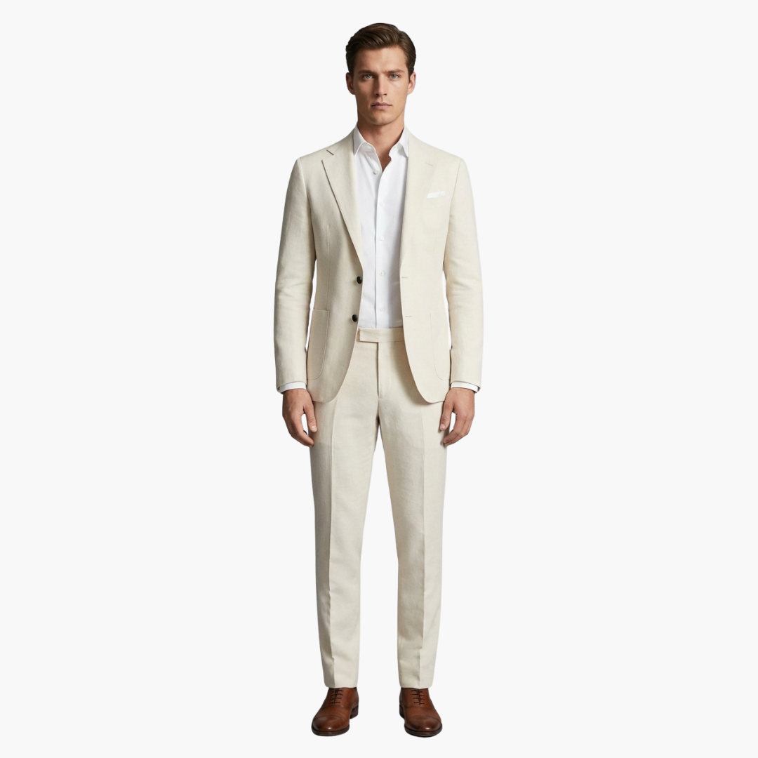 Costume Homme Deux Pièces avec Blazer Col à Revers