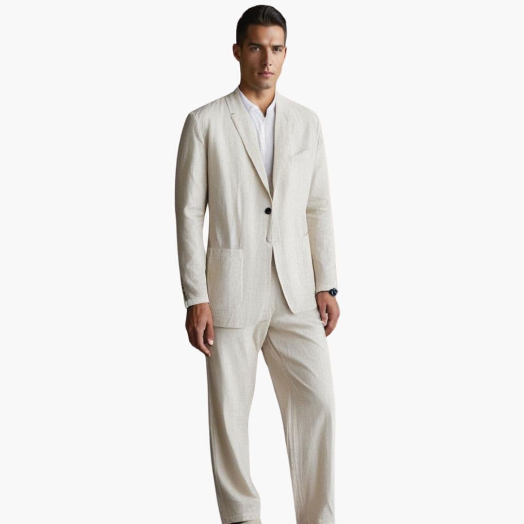 Costume Homme avec Veste Col à Revers et Pantalon