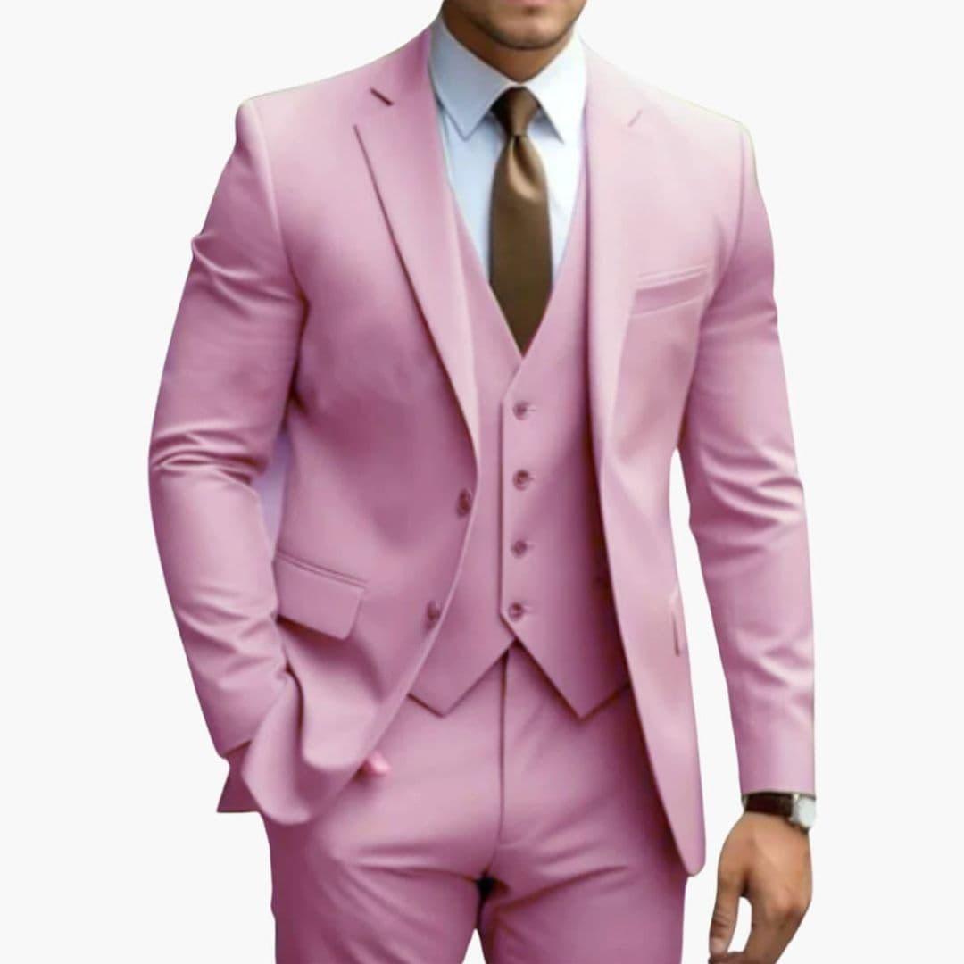Costume Trois Pièces Homme avec Col à Revers