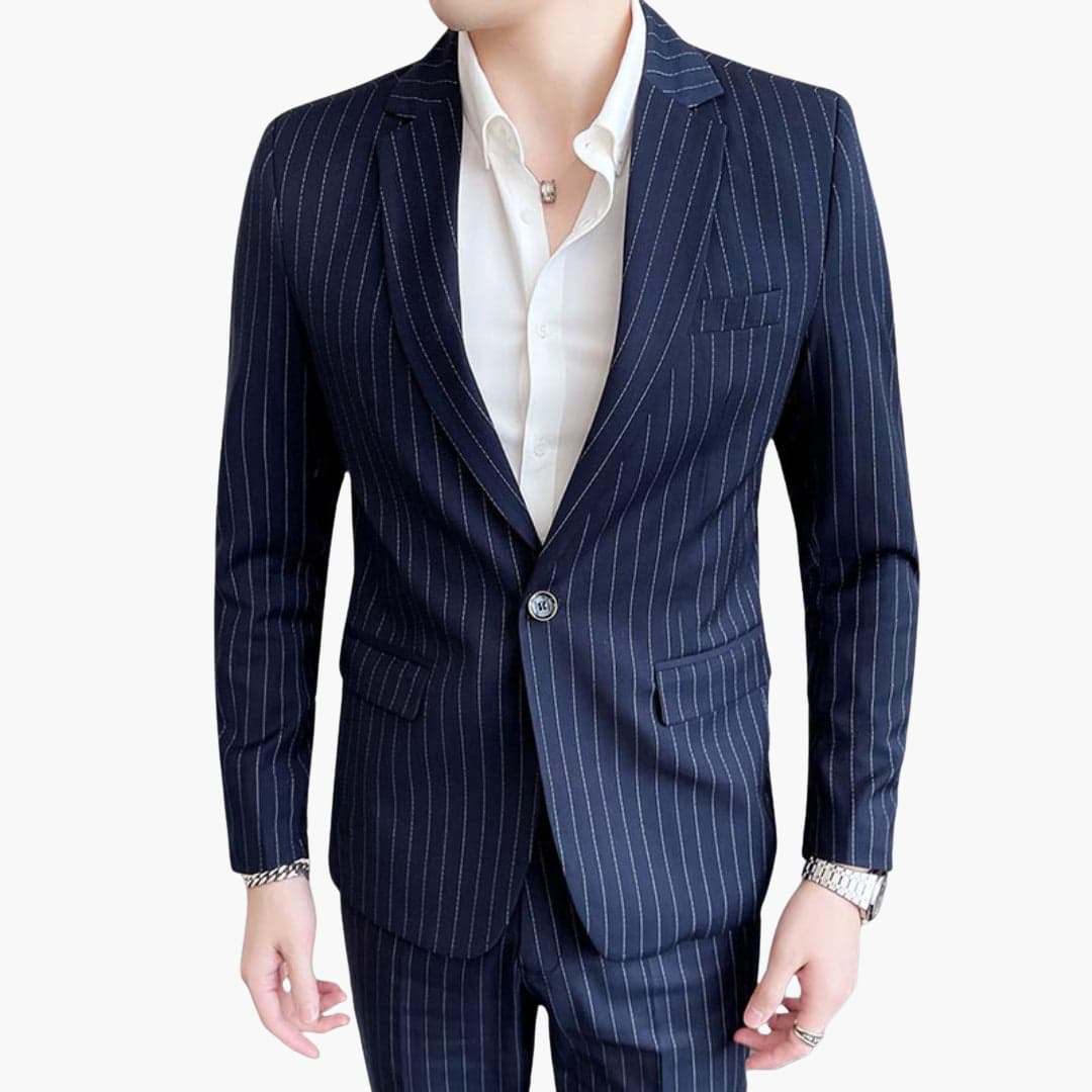 Costume pour homme à fines rayures avec veste Slim Fit