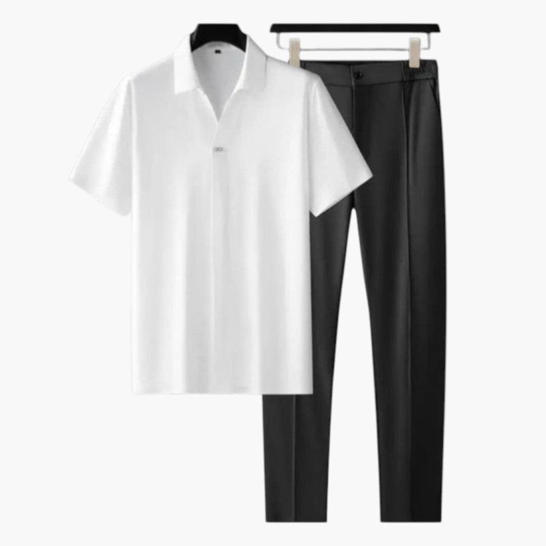 Costume d'été deux pièces hommes a pantalon ajusté