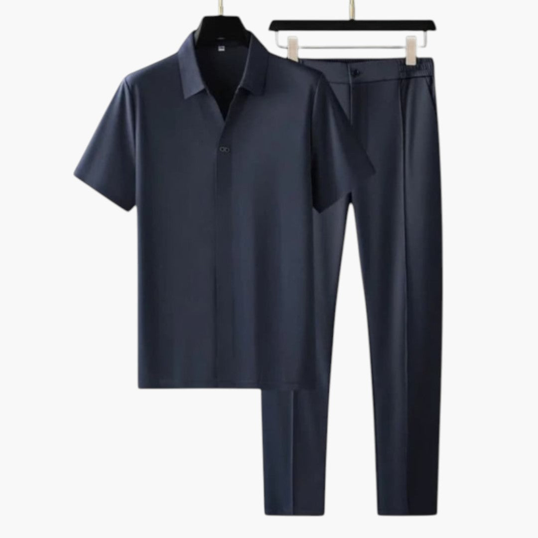 Costume d'été deux pièces hommes a pantalon ajusté