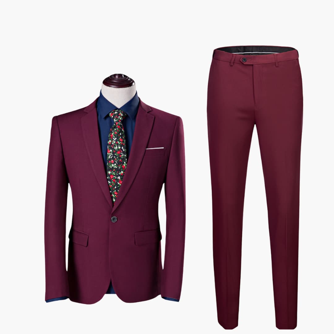 Zweiteiliges Herrenanzug mit Blazer und Hose mit geradem Schnitt