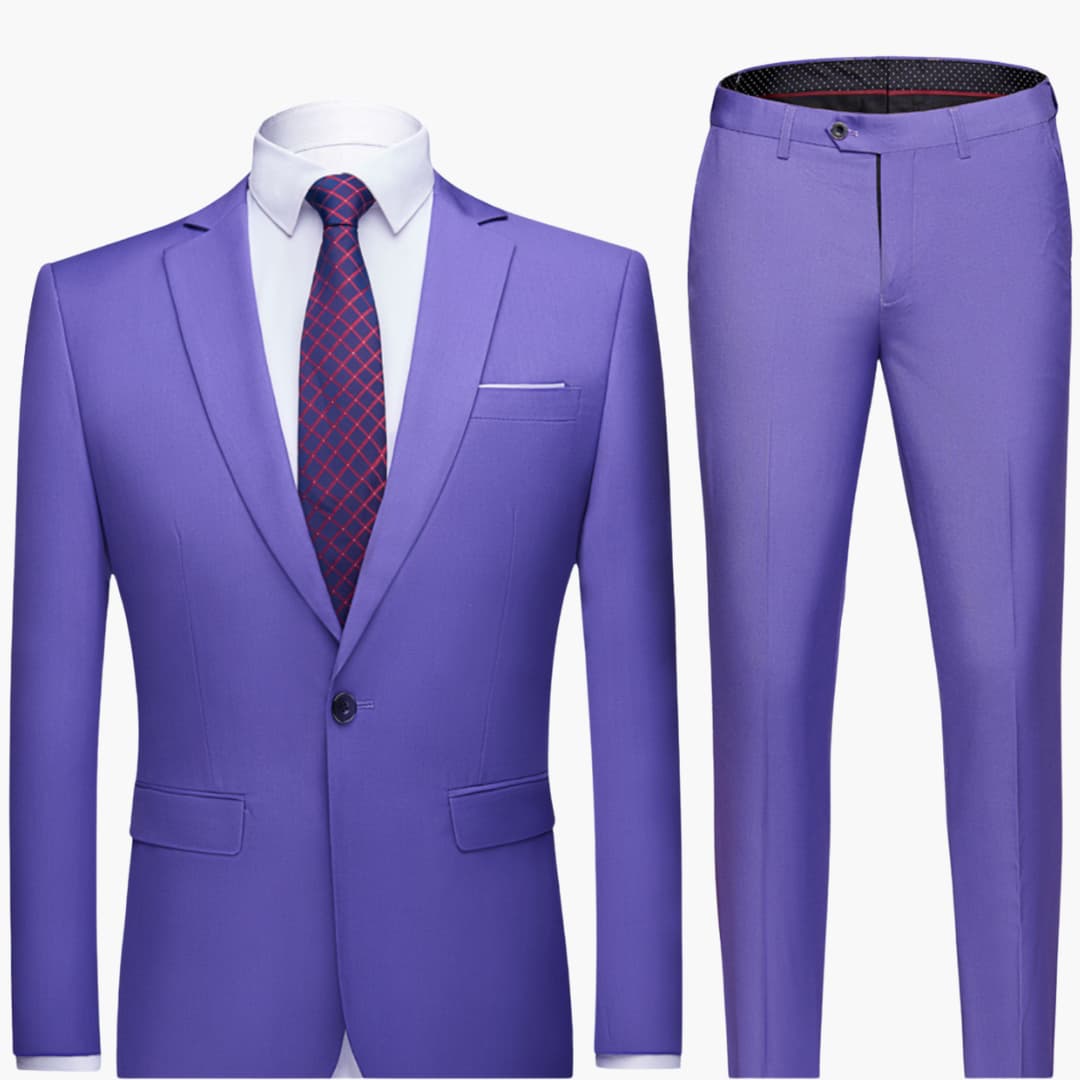Zweiteiliges Herrenanzug mit Blazer und Hose mit geradem Schnitt