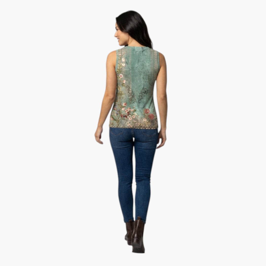 Top de Mulher com Decote em V e Estampa Floral