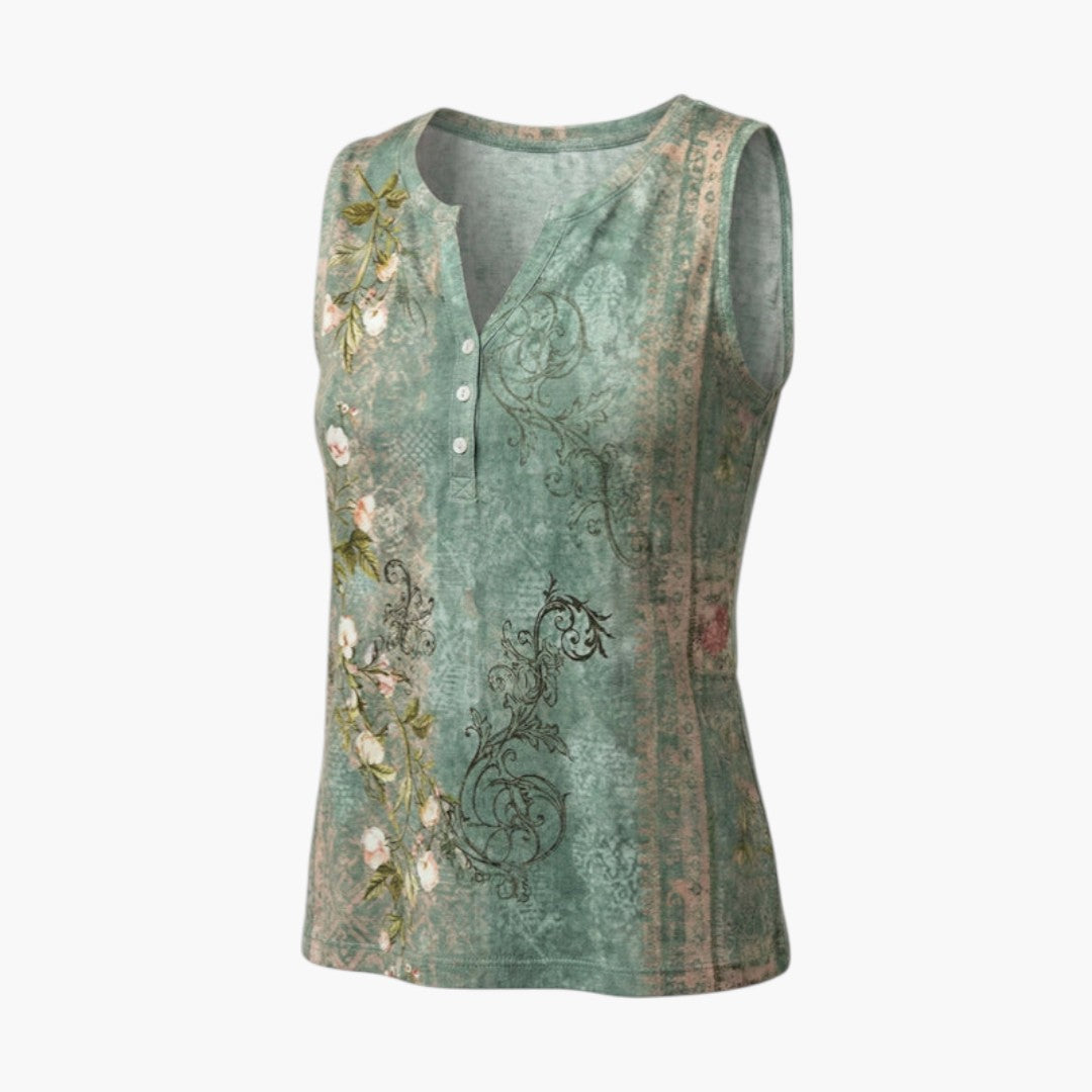 Top de Mulher com Decote em V e Estampa Floral
