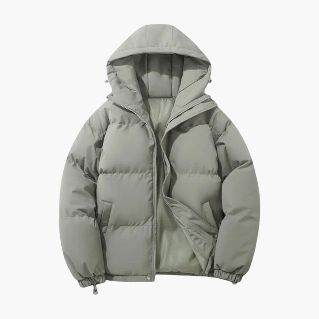 Unisex donsjack met capuchon en ritssluiting