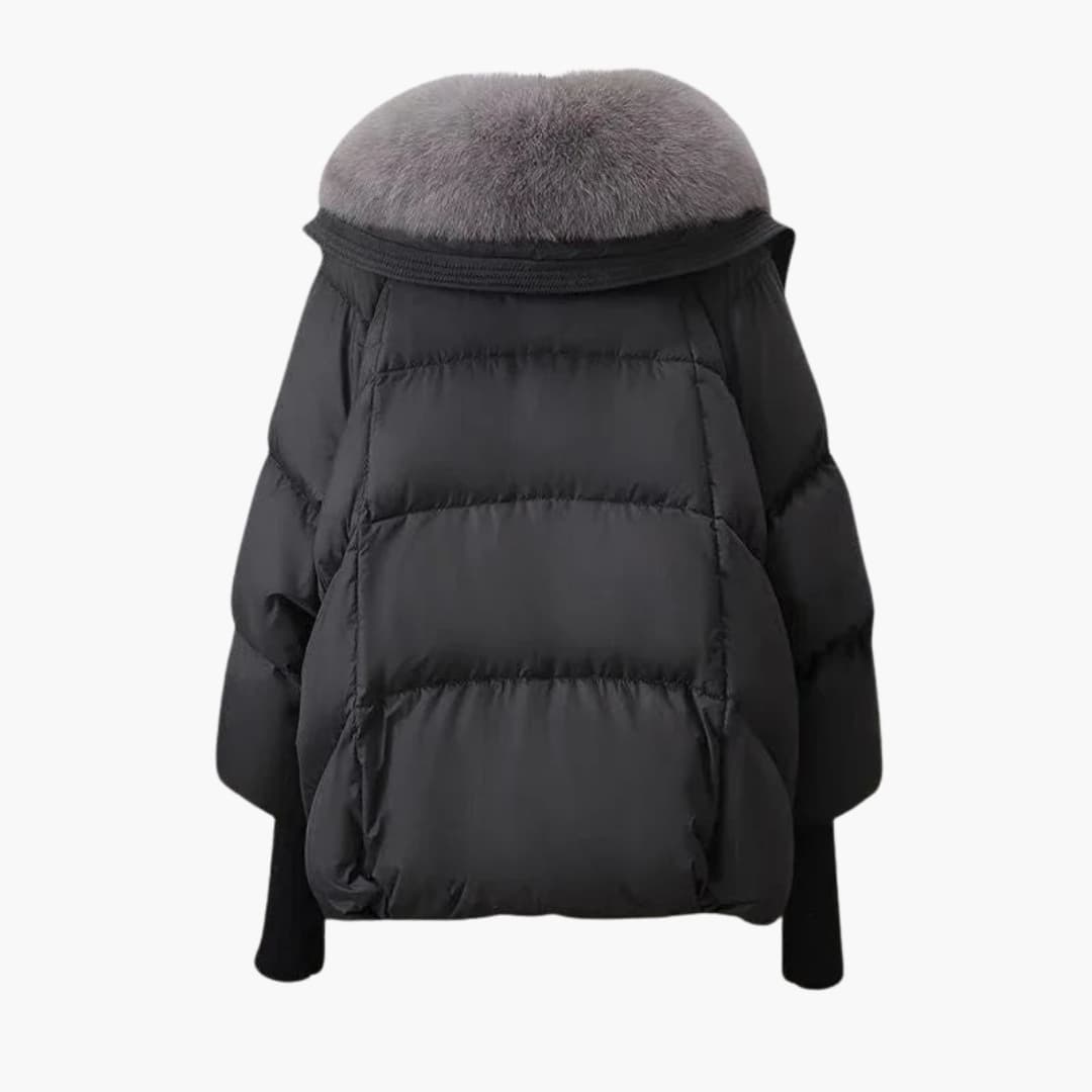 Doudoune femme avec col en fausse fourrure