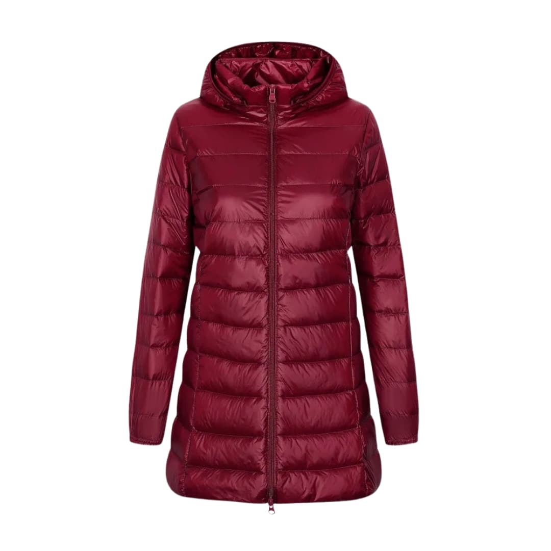 Doudoune longue femme avec fermeture zippée