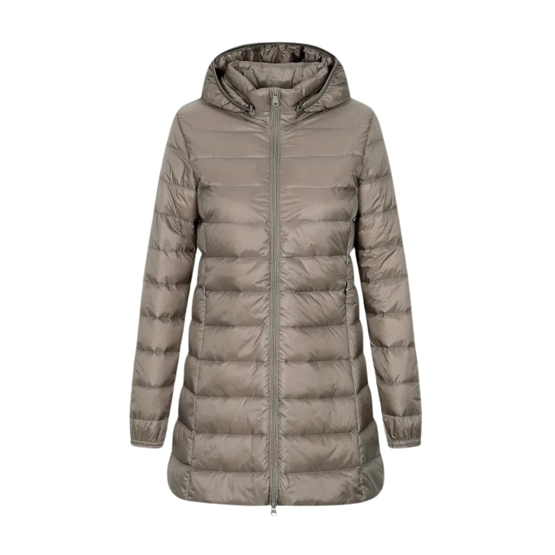 Doudoune longue femme avec fermeture zippée