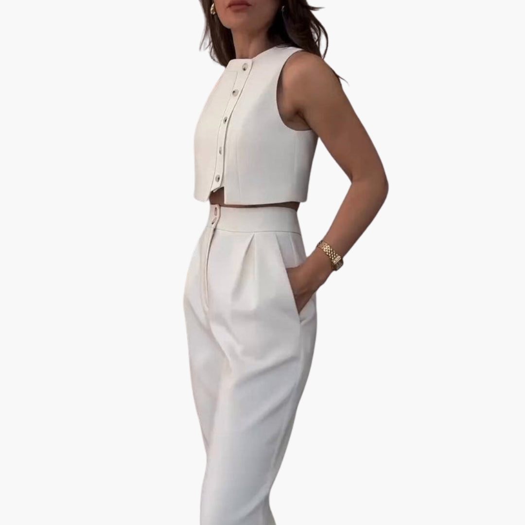 Completo Donna Due Pezzi con Gilet a Bottoni