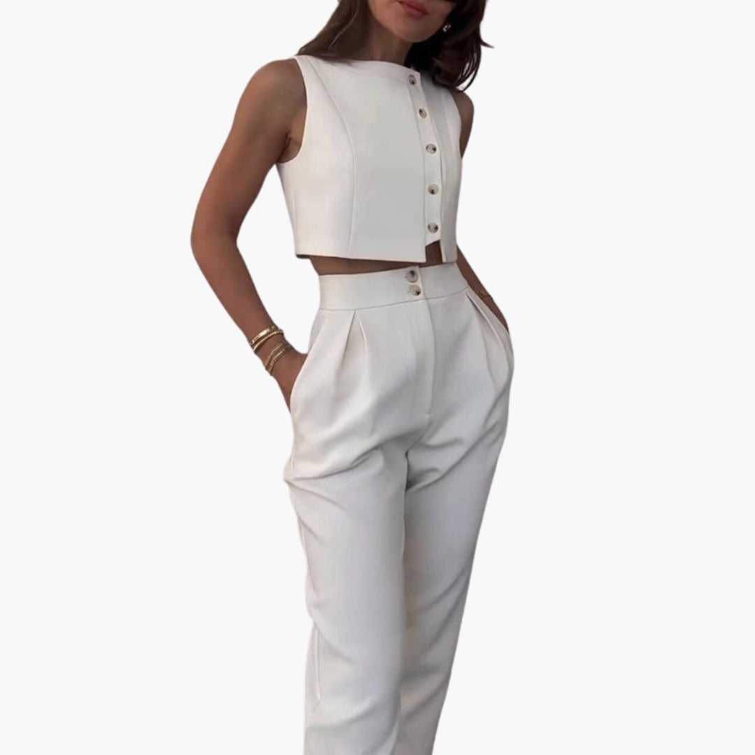 Completo Donna Due Pezzi con Gilet a Bottoni