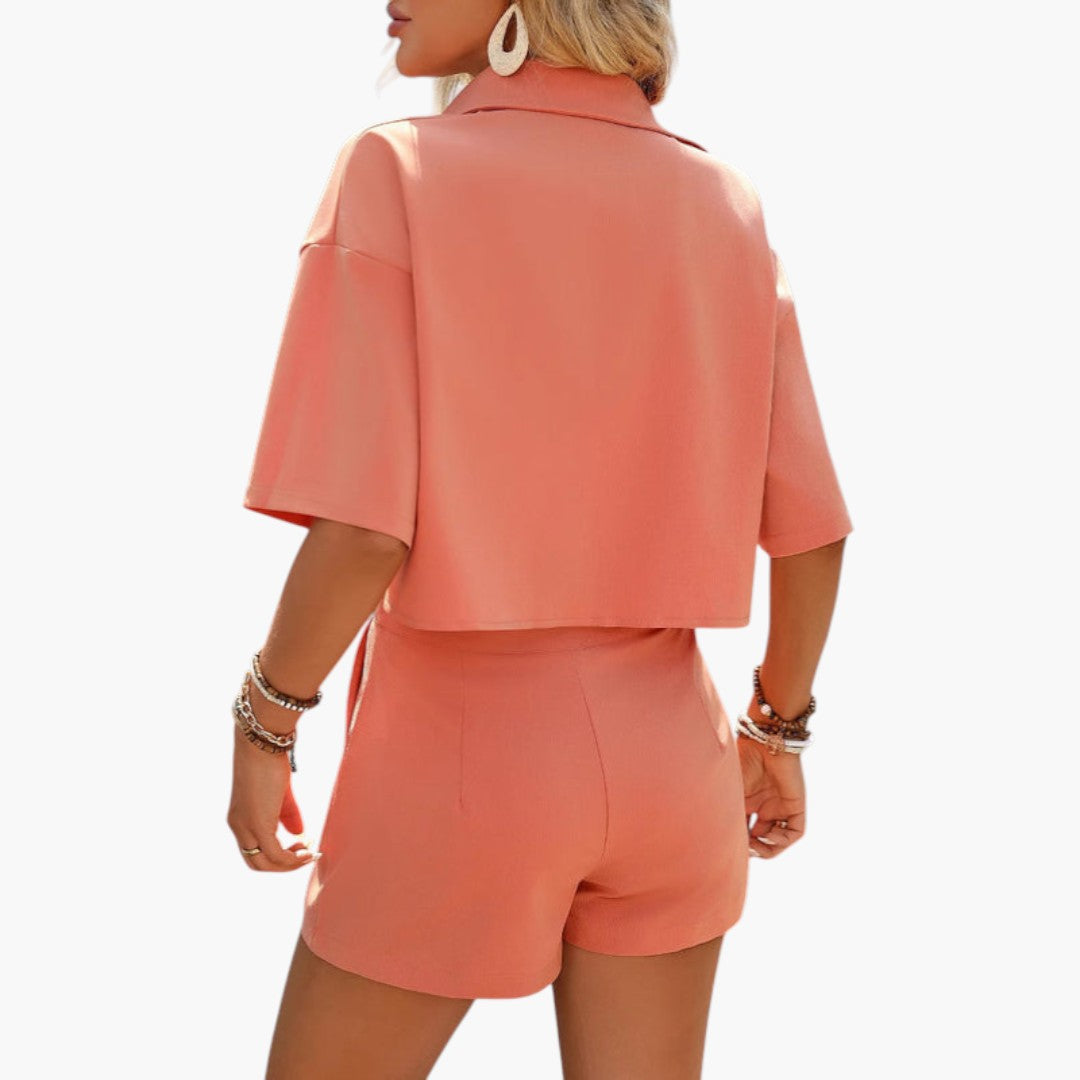 Completo Donna con Camicia a Maniche Corte e Pantaloncini